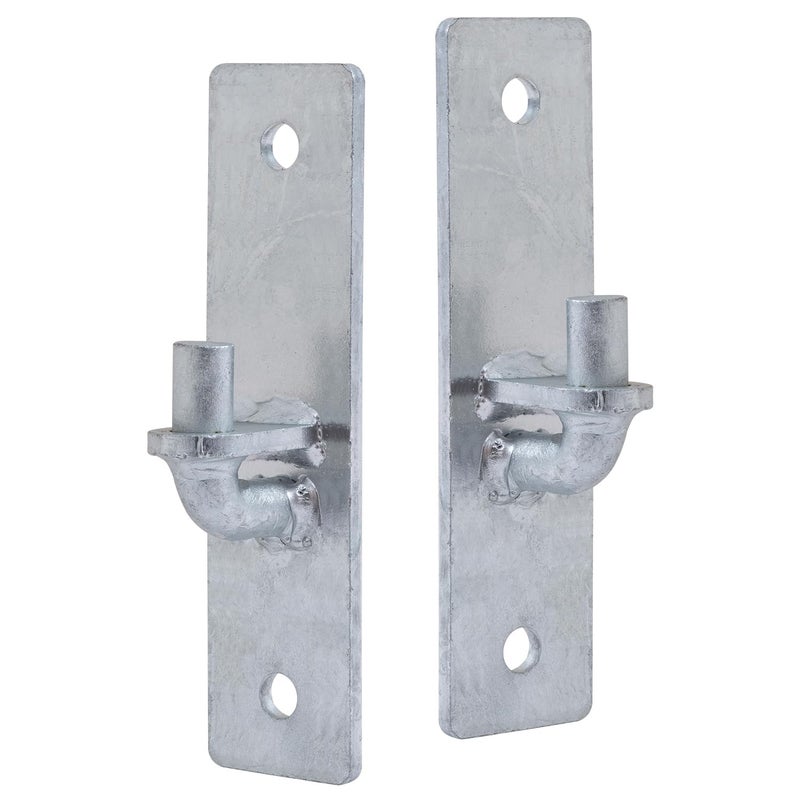 VIVIDA Wall Mount Gate Hinge 2 PCS, Heavy Duty Flat Back Farm Gate Hinge with 5/8"" Pin, Chain Link Fence Parts, Galvanized Steel - Image 1